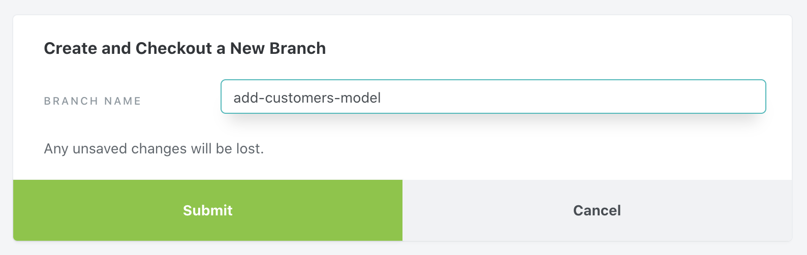 git create branch and checkout