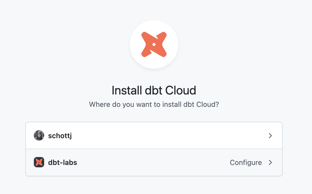 Installing the dbt Cloud application into a GitHub organization