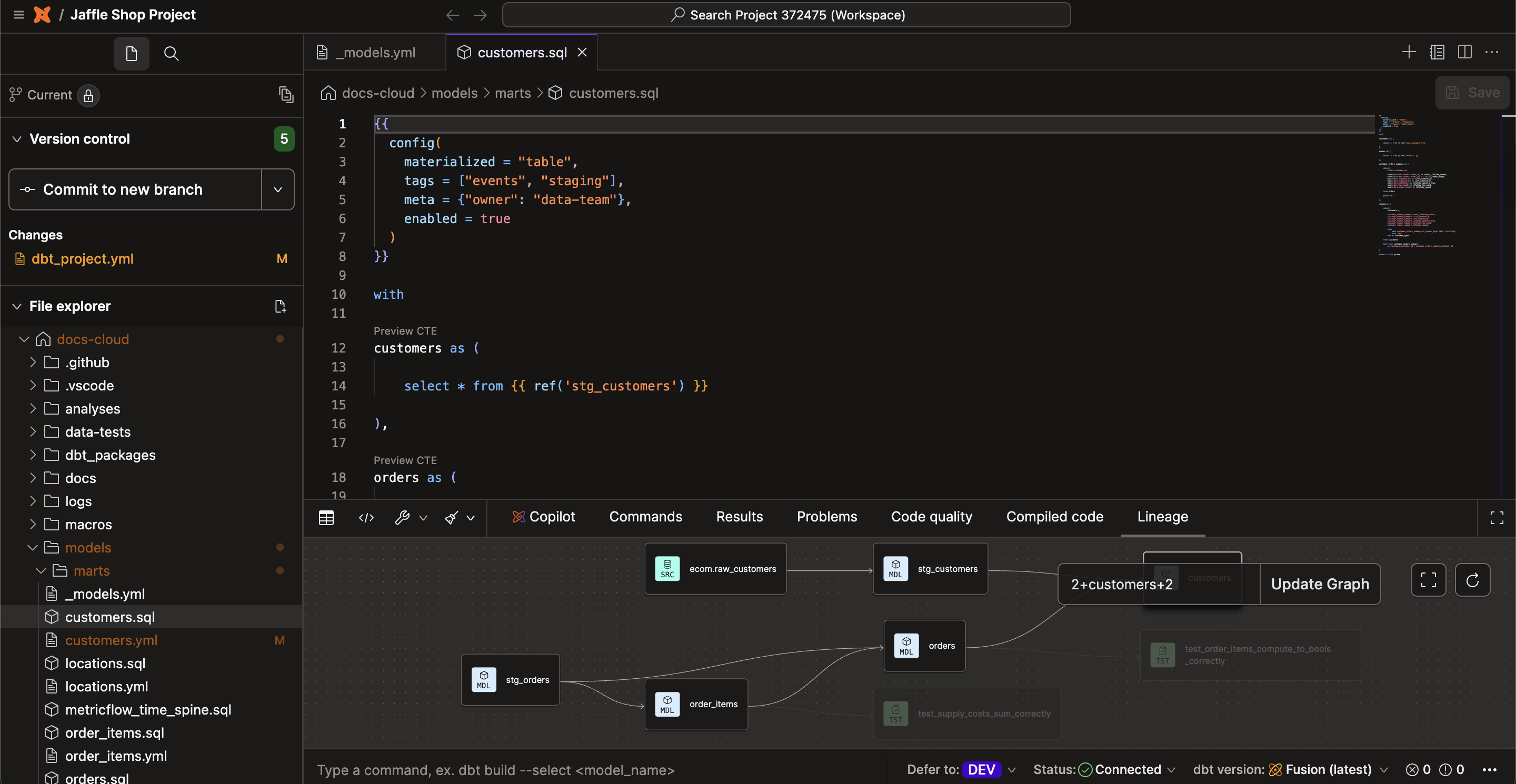 The Studio IDE in dark mode