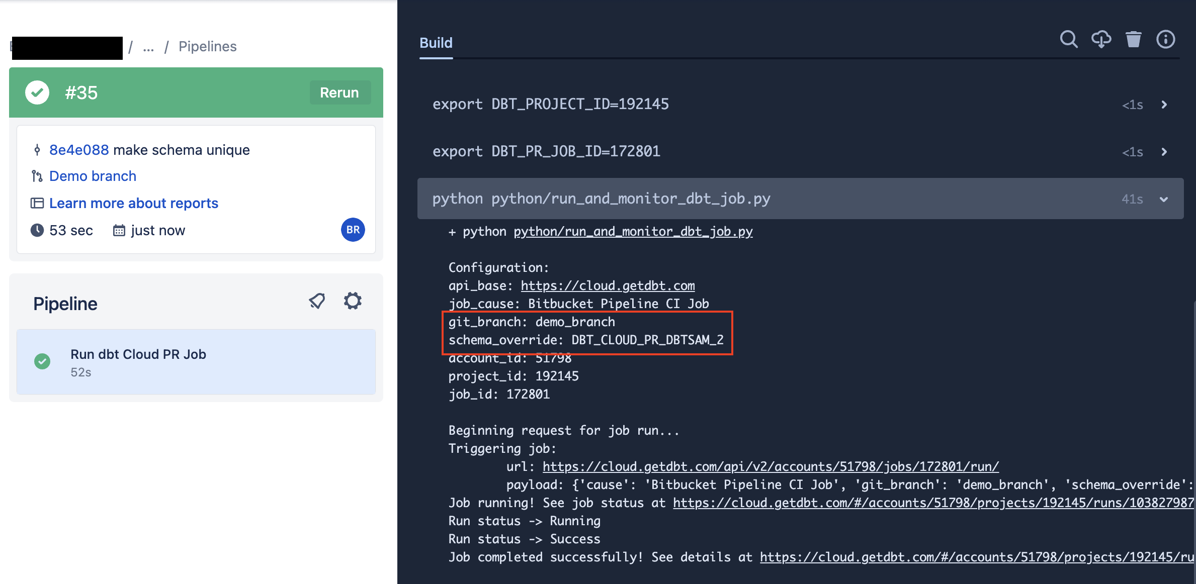 dbt run on PR job in Bitbucket dbt run on PR job in Bitbucket